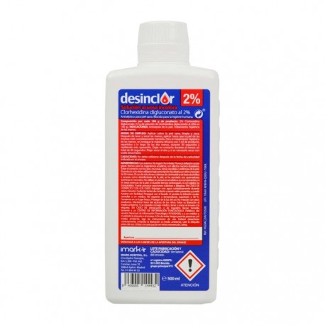 SOLUCIÓN CLORHEXIDINA INCOLORA AL 2% 500ml