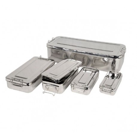 CAJA DE ACERO INOX 18x8x4 cm.